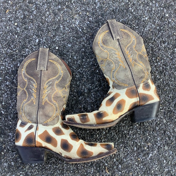 Vintage Nocona RARE Boots Womens 7.5 Leather Animal Print Western Cowboy Cowgirl - Picture 9 of 10